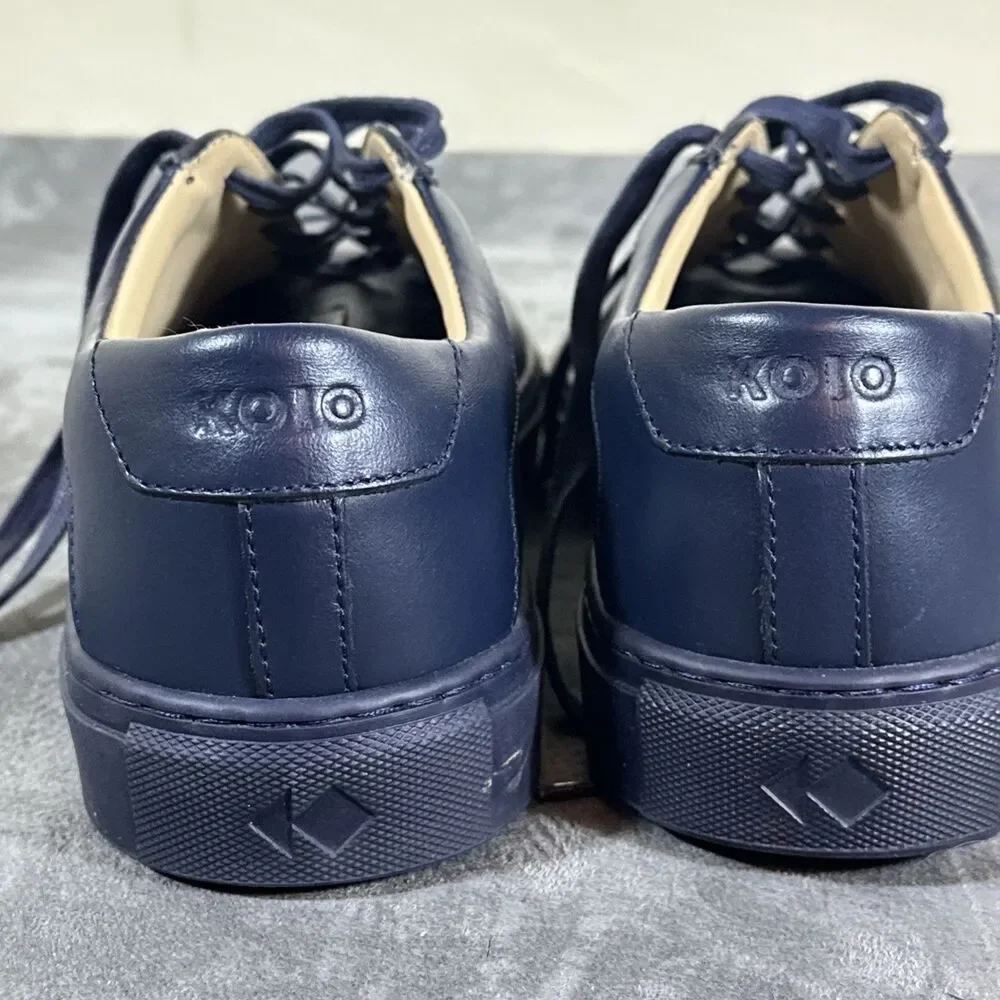Koio Capri Leather Sneaker Space 10 M Men’s Navy Shoes Lace Up Modern Italy